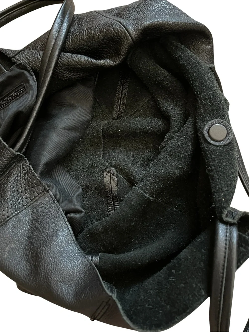Linea Pelle Black Leather Hobo Tote